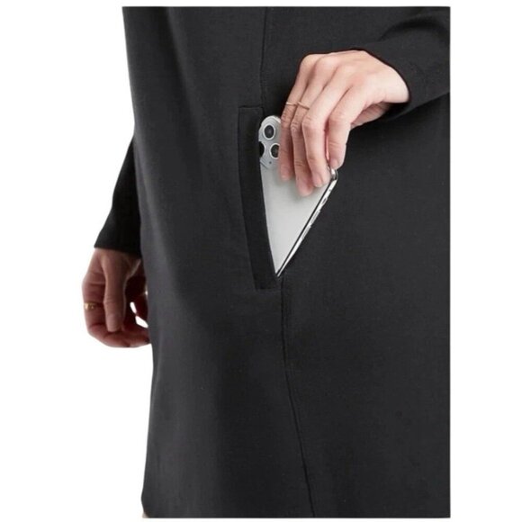 Athleta Black Balance Sweatshirt Dress Size Medium Comfy Casual Athletic Dress - Picture 4 of 8